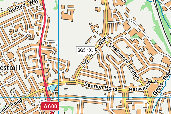 SG5 1XJ map - OS VectorMap District (Ordnance Survey)