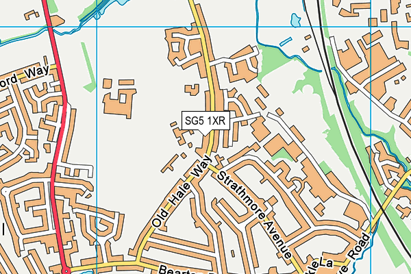SG5 1XR map - OS VectorMap District (Ordnance Survey)