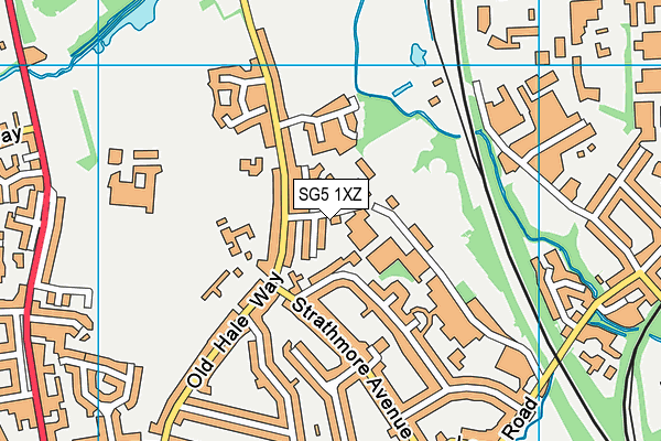 SG5 1XZ map - OS VectorMap District (Ordnance Survey)