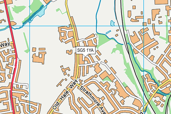 SG5 1YA map - OS VectorMap District (Ordnance Survey)