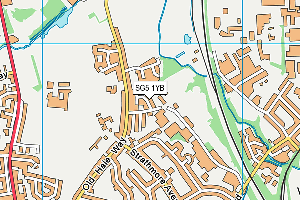 SG5 1YB map - OS VectorMap District (Ordnance Survey)