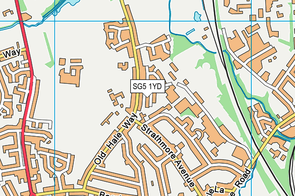 SG5 1YD map - OS VectorMap District (Ordnance Survey)