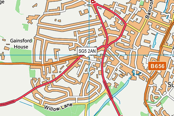 SG5 2AN map - OS VectorMap District (Ordnance Survey)