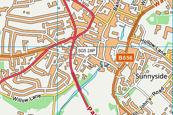 SG5 2AP map - OS VectorMap District (Ordnance Survey)