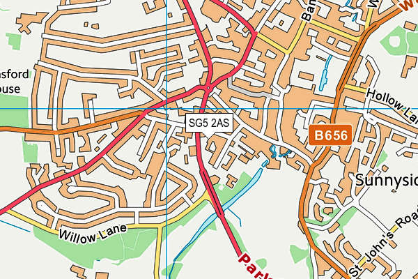 SG5 2AS map - OS VectorMap District (Ordnance Survey)