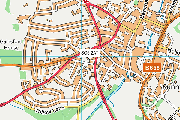 SG5 2AT map - OS VectorMap District (Ordnance Survey)