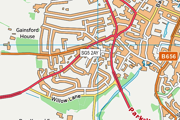 SG5 2AY map - OS VectorMap District (Ordnance Survey)