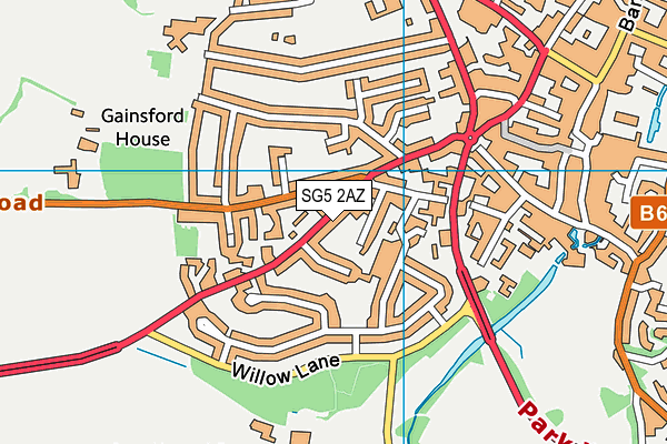 SG5 2AZ map - OS VectorMap District (Ordnance Survey)