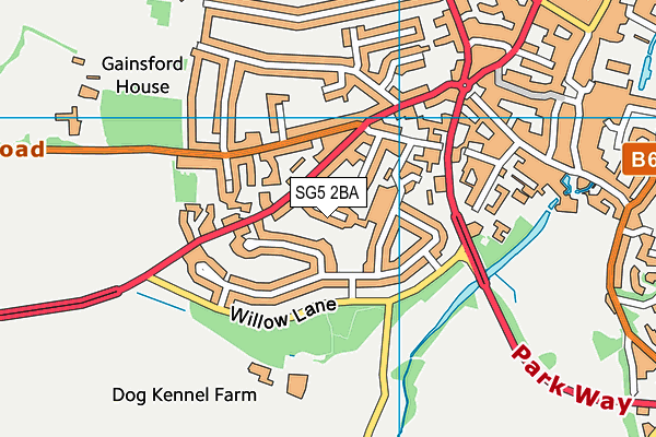 SG5 2BA map - OS VectorMap District (Ordnance Survey)