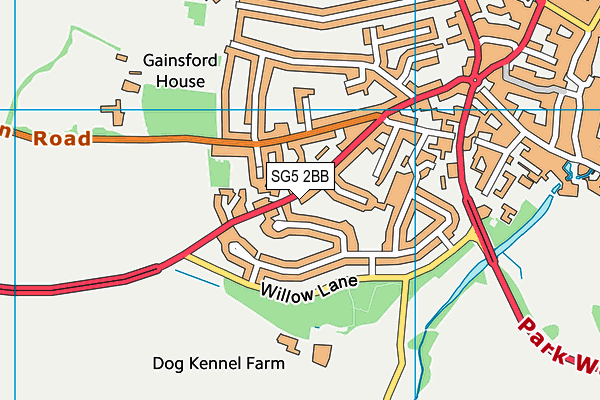 SG5 2BB map - OS VectorMap District (Ordnance Survey)