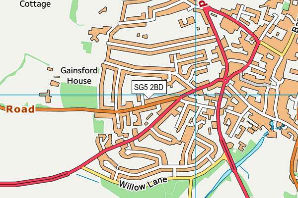 SG5 2BD map - OS VectorMap District (Ordnance Survey)