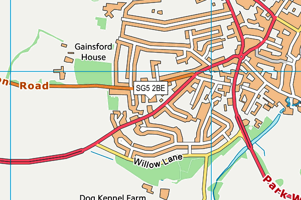 SG5 2BE map - OS VectorMap District (Ordnance Survey)
