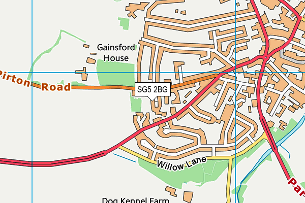 SG5 2BG map - OS VectorMap District (Ordnance Survey)