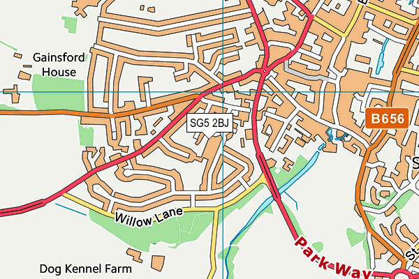 SG5 2BJ map - OS VectorMap District (Ordnance Survey)