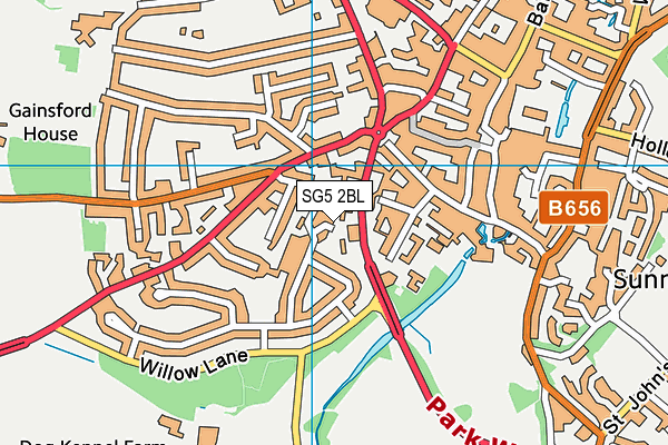 SG5 2BL map - OS VectorMap District (Ordnance Survey)