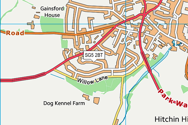 SG5 2BT map - OS VectorMap District (Ordnance Survey)