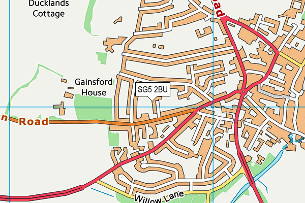 SG5 2BU map - OS VectorMap District (Ordnance Survey)