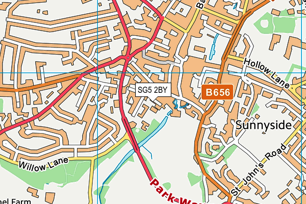 SG5 2BY map - OS VectorMap District (Ordnance Survey)
