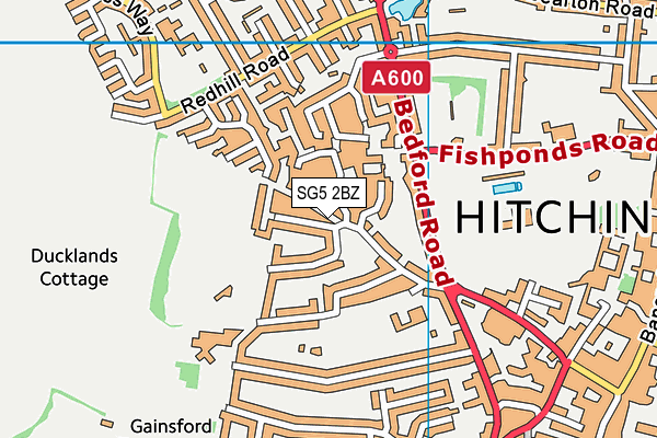 SG5 2BZ map - OS VectorMap District (Ordnance Survey)