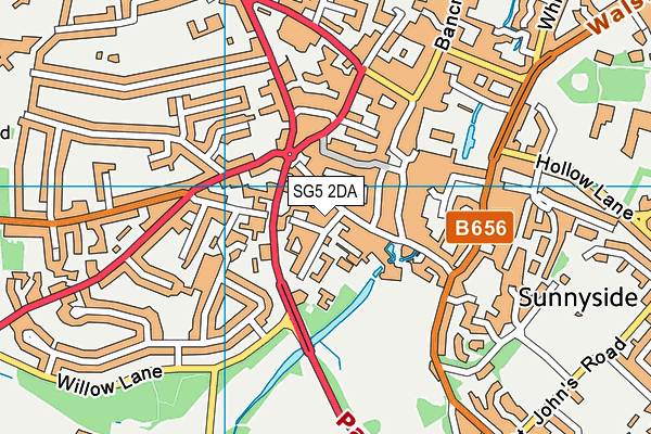 SG5 2DA map - OS VectorMap District (Ordnance Survey)