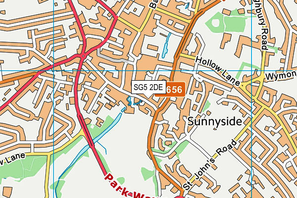 SG5 2DE map - OS VectorMap District (Ordnance Survey)