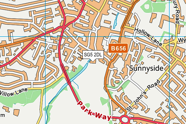 SG5 2DL map - OS VectorMap District (Ordnance Survey)