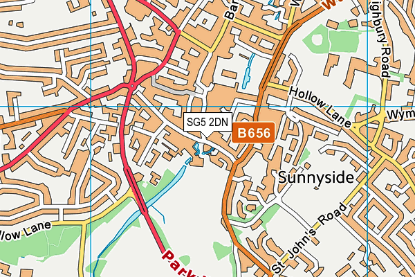 SG5 2DN map - OS VectorMap District (Ordnance Survey)