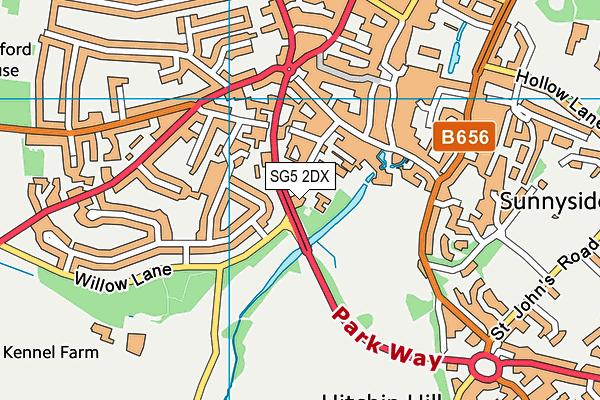 SG5 2DX map - OS VectorMap District (Ordnance Survey)