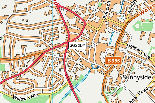 SG5 2DY map - OS VectorMap District (Ordnance Survey)