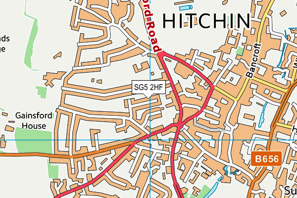 SG5 2HF map - OS VectorMap District (Ordnance Survey)