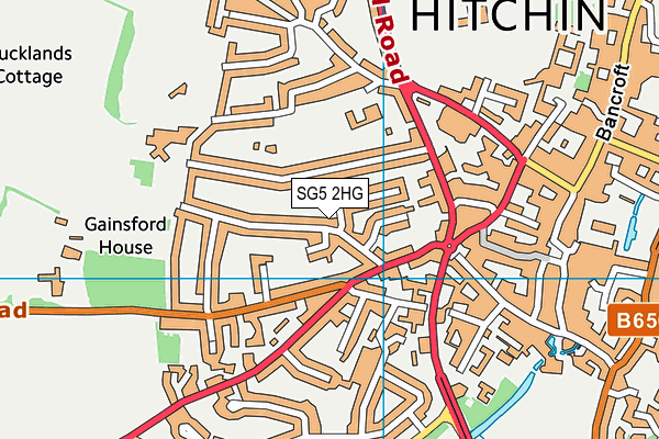 SG5 2HG map - OS VectorMap District (Ordnance Survey)