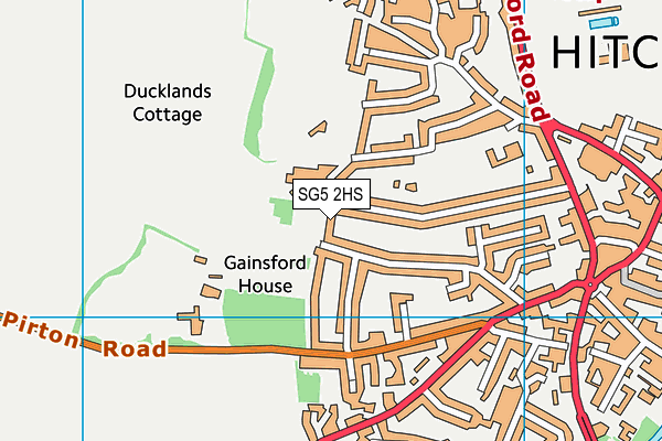 SG5 2HS map - OS VectorMap District (Ordnance Survey)