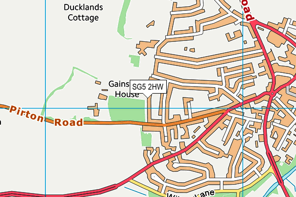 SG5 2HW map - OS VectorMap District (Ordnance Survey)