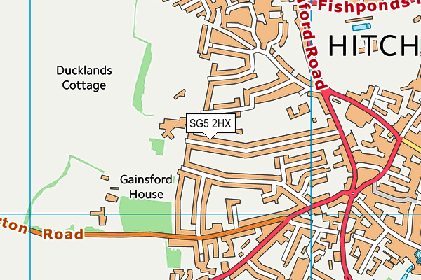 SG5 2HX map - OS VectorMap District (Ordnance Survey)