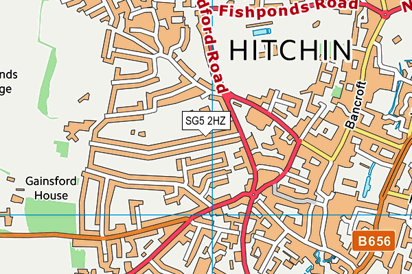 SG5 2HZ map - OS VectorMap District (Ordnance Survey)