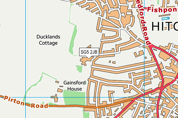 SG5 2JB map - OS VectorMap District (Ordnance Survey)