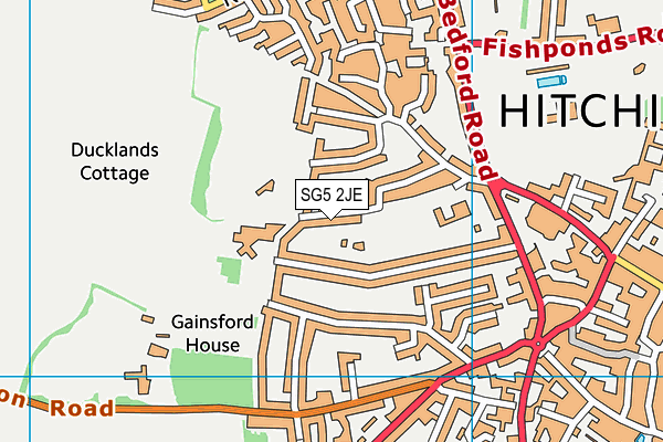 SG5 2JE map - OS VectorMap District (Ordnance Survey)