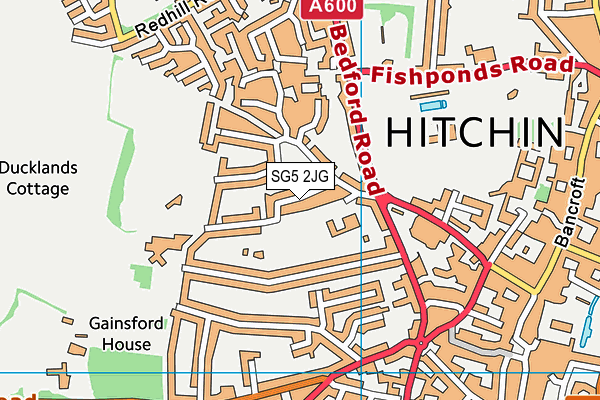 SG5 2JG map - OS VectorMap District (Ordnance Survey)