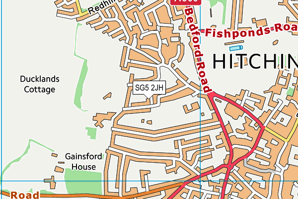 SG5 2JH map - OS VectorMap District (Ordnance Survey)