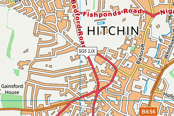 SG5 2JX map - OS VectorMap District (Ordnance Survey)