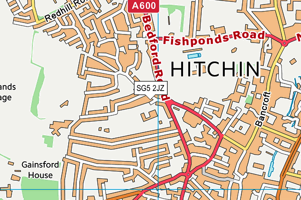 SG5 2JZ map - OS VectorMap District (Ordnance Survey)