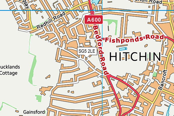 SG5 2LE map - OS VectorMap District (Ordnance Survey)