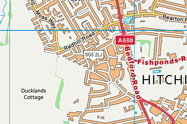 SG5 2LJ map - OS VectorMap District (Ordnance Survey)