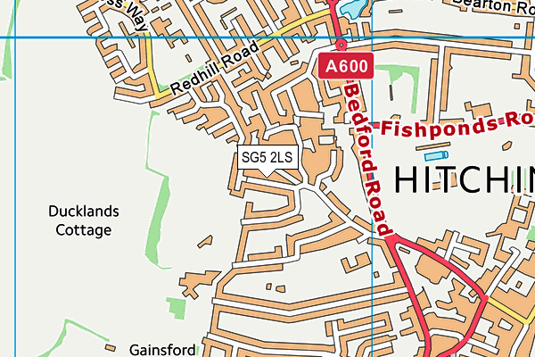 SG5 2LS map - OS VectorMap District (Ordnance Survey)