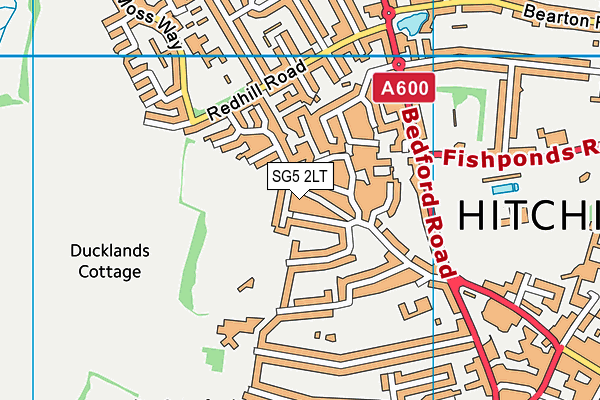 SG5 2LT map - OS VectorMap District (Ordnance Survey)