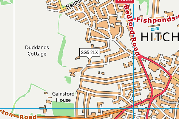 SG5 2LX map - OS VectorMap District (Ordnance Survey)