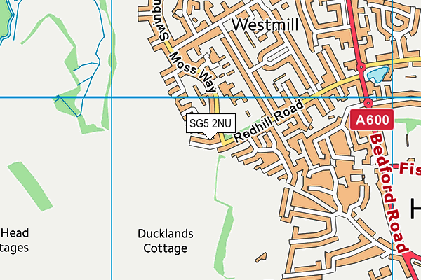 SG5 2NU map - OS VectorMap District (Ordnance Survey)