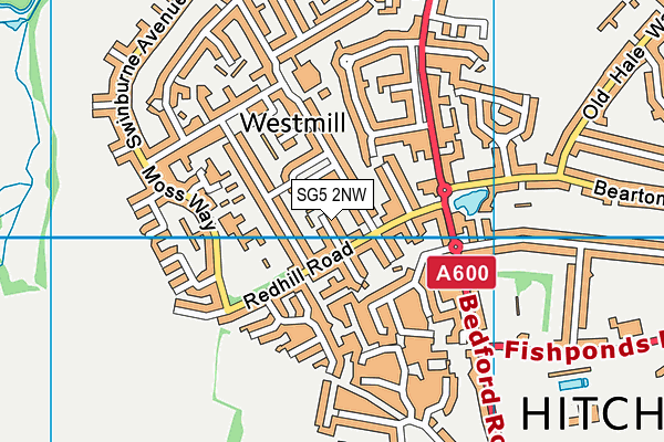 SG5 2NW map - OS VectorMap District (Ordnance Survey)