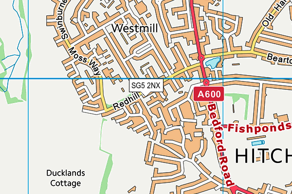 SG5 2NX map - OS VectorMap District (Ordnance Survey)