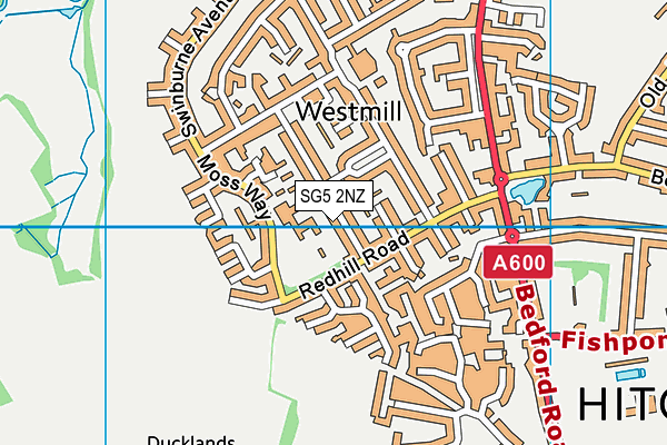 SG5 2NZ map - OS VectorMap District (Ordnance Survey)